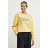 Fjallraven Bombažen pulover ženski, rumena barva, F84143
