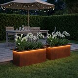 Vrtna posuda za sadnju s LED svjetlom 2 kom. Rđa - Otporni čelik 30 x 60 x 30 cm 2 Cijene