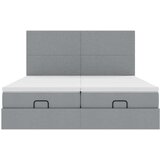 vidaXL Okvir kreveta s madracima svijetlosivi 200x200cm od tkanine | shoptok.hr