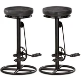 barski stolci od prave kozje kože 2 kom crni