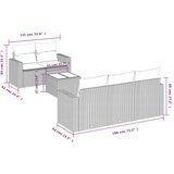  6-dijelni set vrtnih sofa od poliratana s jastucima smeđi | shoptok.hr