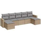  The Living Store Vrtna sedežna garnitura 7-delna z blazinami bež poli ratan - Vrtna Sedežna Garniture, (21452726) | Shoptok.si