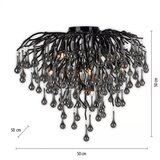 PAUL NEUHAUS 8091-18 - Plafonski luster ICICLE 9xG9/40W/230V, prečnik 50 cm, crne boje | Eponuda.com
