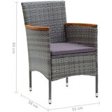  Vrtna jedilna garnitura 9-delna siva, (20679610) | Shoptok.si