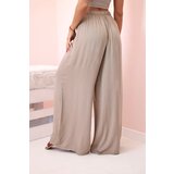 Kesi Włoski Women's wide trousers with elastic waistband camel | Shoptok.si
