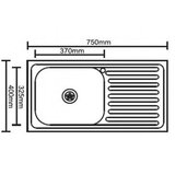  Inox sudoper lijevi, 74x40 cm | shoptok.hr