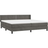  Box spring postelja z vzmetnico temno siva 200x200 cm žamet, (20724805) | Shoptok.si