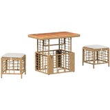  Vrtni set za objed s jastukom 3 pcs Prirodna i Bijela | shoptok.hr