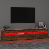TV ormarić s LED svjetlima boja dimljenog hrasta 210x35x40 cm | shoptok.hr