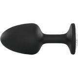 Dorcel Geisha Plug Diamond M - analni dildo od bijelog kamena (crni) | shoptok.hr