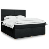 vidaXL Krevet s oprugama i madracem crni 180x200 cm od tkanine | shoptok.hr