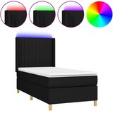  Krevet box spring s madracem LED crni 80 x 200 cm od tkanine | shoptok.hr