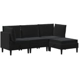  Komplet pohištva za dnevno sobo z blazino 4 pcs Črna Žamet, (5000283119) | Shoptok.si