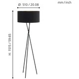 Eglo fondachelli podna/1, e27, v1515, crna/bakar/takstil | Eponuda.com