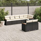  8-dijelni set vrtnih sofa od poliratana s jastucima crni | shoptok.hr