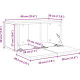 vidaXL Set TV komoda 4 pcs Staro drvo Srednja 30 x 60 x 30.5 cm | shoptok.hr