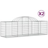  Lučne gabionske košare 2 kom 200x50x60/80 cm pocinčano željezo | shoptok.hr
