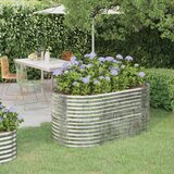 vidaXL Visoka greda iz prašno premazanega jekla 152x80x68 cm srebrna Cene