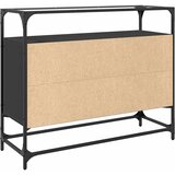  Komoda sa staklenom površinom crna 98x35x81 cm drvena | Eponuda.com
