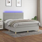 The Living Store Box spring postelja z vzmetnico LED sv. siva 180x200 cm blago - Box Spring Postelja, (21503707) Cene