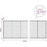  Gabion s žicom debljine 3,5 mm i mrežom 5x10 cm 750x30x100 cm | shoptok.hr