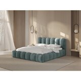 Micadoni Mentolno zelena oblazinjena zakonska postelja s prostorom za shranjevanje z letvenim dnom 160x200 cm Lupine – | Shoptok.si