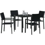 vidaXL Set za obedovanje u vrtu od 5 delova crni poli ratan | shoptok.hr