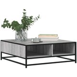 vidaXL Klubska mizica siva sonoma 80x80x30 cm inženirski les in kovina | Shoptok.si