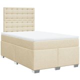 vidaXL Box spring postelja z vzmetnico krem 120x190 cm blago, (21307901) Cene