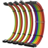 ekstenzioni kabel set ( 24-pin + PCI-E 8-pin + CPU EPS 8-pin, 350mm, rainbow)