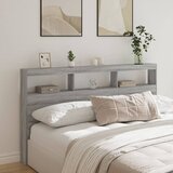 vidaXL Ormarić za uzglavlje LED sivom sonomom 180x17x102 cm | shoptok.hr