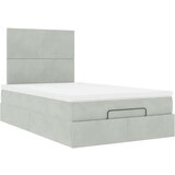 vidaXL Okvir za krevet s madracima svjetlosivi 120x190 cm baršunasti | shoptok.hr