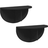  Polica na zidu 2 pcs Crna 48 x 24 x 24 cm Konstruirano drvo | shoptok.hr