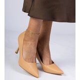 Gemre Brown classic stiletto pumps made of eco-leather Kolly | Shoptok.si