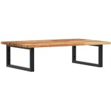  Zidna polica za umivaonik od čelika i masivnog bagremovog drva Smeđa 100 x 50 x 2 cm | Shoptok.si