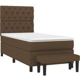  Box spring postelja z vzmetnico temno rjava 80x200 cm blago, (20898749) | Shoptok.si