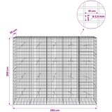  Gabion s žicom debljine 3,5 mm i mrežom 5x10 cm 250x20x200 cm | shoptok.hr