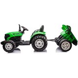 Lean_Toys Otroški traktor 24V s prikolico temno zelena | Shoptok.si