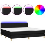The Living Store Box spring postelja z vzmetnico LED črna 200x200 cm blago - Box Spring Postelja, (21503498) | Shoptok.si