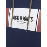 Jack & Jones Sweater majica 'JJHAYATO' mornarsko plava / smeđa / bijela | shoptok.hr