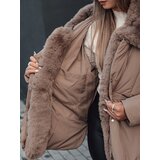 DStreet Women's winter jacket LUNAVI quilted with fur beige | shoptok.hr