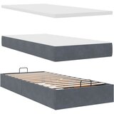  Otomanski okvir kreveta s madraca tamnosivi 90x190cm baršunasti | shoptok.hr