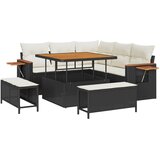 Sjedeća garnitura za vrt 8 kom. Crna poliratan 100 x 100 x 71 cm | shoptok.hr