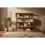 XORA REGAL 156/165/35 cm črna, barve hrasta | Shoptok.si