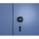 C+P Omara za čistilne pripomočke Classic PLUS, 1 del, predelna stena na sredini, svetlo sive / encijan modre barve, Š 600 mm, talni drsniki, vrtljiv z | Shoptok.si