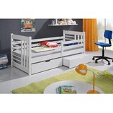  Drveni dječji krevet Otylia s ladicama - bijeli -200x90 cm - Madrac PE pjena 8 cm-spužvasti madrac | shoptok.hr