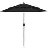 vidaXL Senčnik aluminij črn 2,5 m, (20729302) | Shoptok.si
