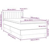 Box Spring postelja z vzmetnico Pink 100x220 cm Velvet, (22011250) | Shoptok.si