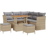  8-dijelni Vrtni Sofa Set s Jastucima Bež Poli Ratan Akacija 3-dijelni Vrtni Set za Ručavanje s Jastucima Bež Poli Ratan Akacija | shoptok.hr
