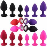 Adam i Eva Silikonski analni butt plug sa kristalom - set (S/M/L veličina) PINK Cene